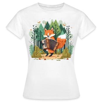 Renard musical - T-shirt Femme - blanc - Devant - AI Model Female 172 dark (172cm)