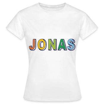 Jonas prénom prénom design multicolore - T-shirt Femme - blanc - Devant - AI Model Female 172 dark (172cm)