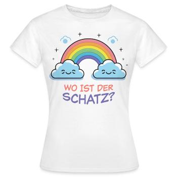 Wo Ist Der Schatz? - Frauen T-Shirt - Weiß - Vorne - AI Model Female 172 dark (172cm)