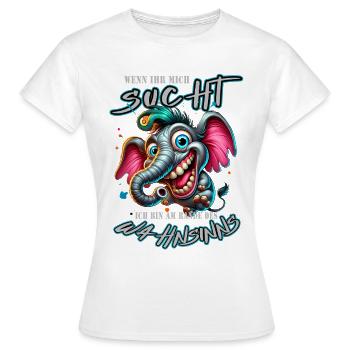 Wenn ihr mich sucht, ich bin am Rande des Wahnsinn - Frauen T-Shirt - Weiß - Vorne - AI Model Female 172 dark (172cm)