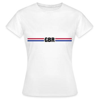 Gilet de course Vintage Great Britain - GBR - T-shirt Femme - blanc - Devant - AI Model Female 172 dark (172cm)