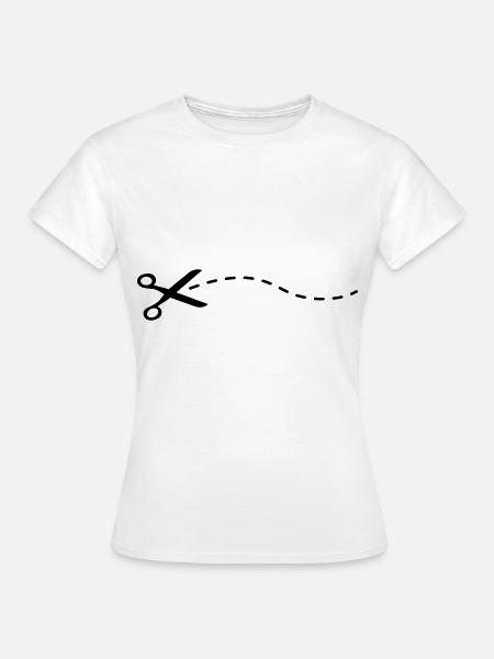 Schere Ausschneiden - Frauen T-Shirt - Weiß