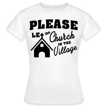 Let the church in the village. Kirche im Dorf - Frauen T-Shirt - Weiß - Vorne - AI Model Female 172 dark (172cm)