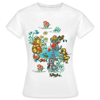 70er Jahre Wallpaper - Frauen T-Shirt - Weiß - Vorne - AI Model Female 172 dark (172cm)