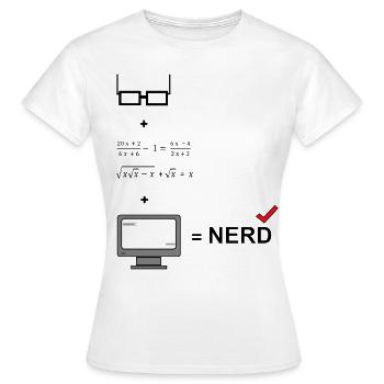 Nerd - T-shirt Femme - blanc - Devant - AI Model Female 172 dark (172cm)