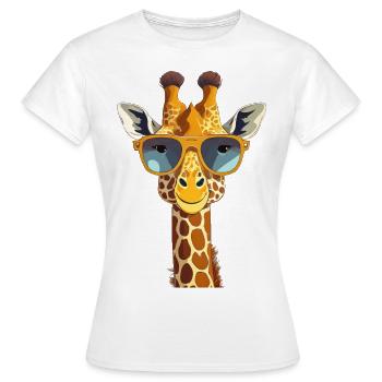 Giraffe mit Sonnenbrille - Frauen T-Shirt - Weiß - Vorne - AI Model Female 172 dark (172cm)
