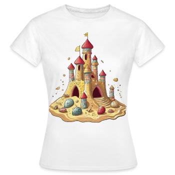 Château de sable - T-shirt Femme - blanc - Devant - AI Model Female 172 dark (172cm)