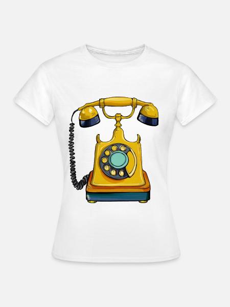 Retro Telefon - Frauen T-Shirt - Weiß