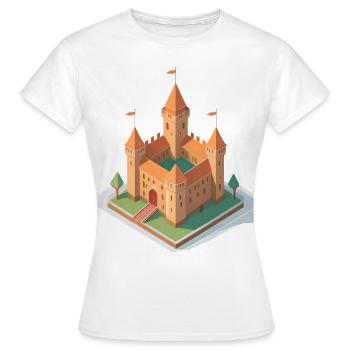 Château médiéval - T-shirt Femme - blanc - Devant - AI Model Female 172 dark (172cm)