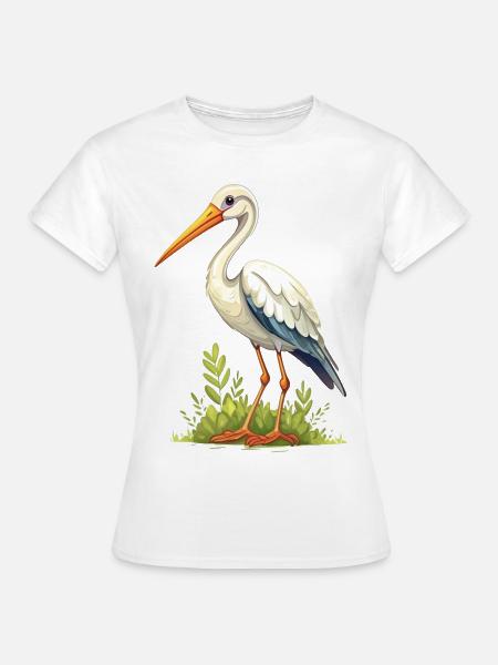Storch - Frauen T-Shirt - Weiß