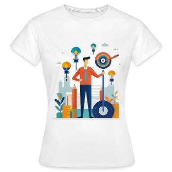 Affaires et marketing - T-shirt Femme - blanc - Devant - AI Model Female 172 dark (172cm)