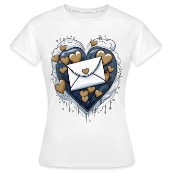 Lettre d’amour - T-shirt Femme - blanc - Devant - AI Model Female 172 dark (172cm)