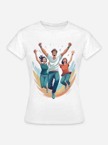 Vor Freude hüpfen - Frauen T-Shirt - Weiß
