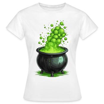 Chaudron de sorcière avec potion magique verte - T-shirt Femme - blanc - Devant - AI Model Female 172 dark (172cm)