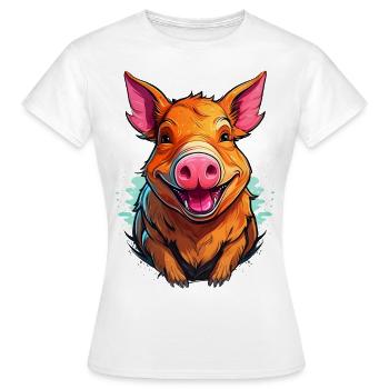 Cochon ou bâtard ? - T-shirt Femme - blanc - Devant - AI Model Female 172 dark (172cm)