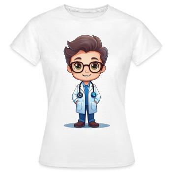 Médecin ou médecin - T-shirt Femme - blanc - Devant - AI Model Female 172 dark (172cm)