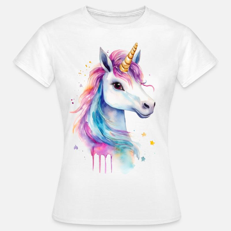 Enhjørning - Dame-T-shirt - hvid