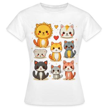 Niedliche Katzen Illustration - Frauen T-Shirt - Weiß - Vorne - AI Model Female 172 dark (172cm)