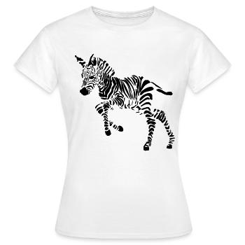 Zèbre - T-shirt Femme - blanc - Devant - AI Model Female 172 dark (172cm)