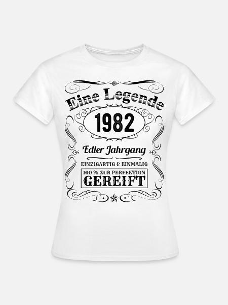 Legende 1982 Geburtstag Geburtsjahr 1982 Männer - Frauen T-Shirt - Weiß