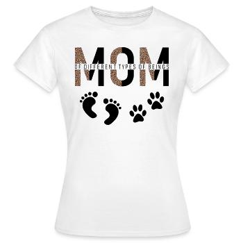 Mom Of Different Types of Mother's Day Cat Gift - Women's T-Shirt - white - Front - AI Model Female 172 dark (172cm)
