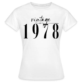Millésime 1978 Anniversaire Minimaliste Elégant - T-shirt Femme - blanc - Devant - AI Model Female 172 dark (172cm)