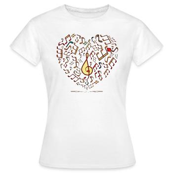 Ich Liebe Musik Herz - Frauen T-Shirt - Weiß - Vorne - AI Model Female 172 dark (172cm)