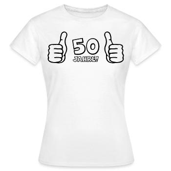 50 Jahre Gratulieren Geburtstagsgruß - Frauen T-Shirt - Weiß - Vorne - AI Model Female 172 dark (172cm)