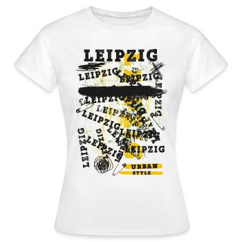 Leipzig Deutschland Stadt Skyline Heimat Liebe - Frauen T-Shirt - Weiß - Vorne - AI Model Female 172 dark (172cm)