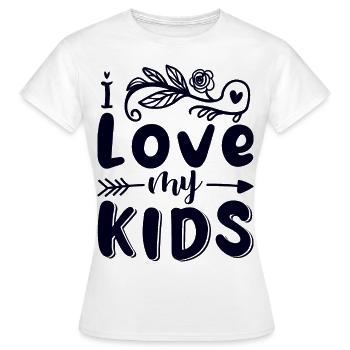 Ich liebe meine Kinder - Frauen T-Shirt - Weiß - Vorne - AI Model Female 172 dark (172cm)