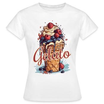 Gelato Eis Eiscreme Eisdiele - Frauen T-Shirt - Weiß - Vorne - AI Model Female 172 dark (172cm)