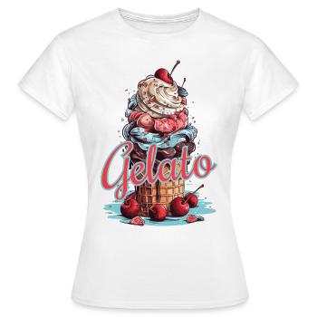 Gelato Eis Eiscreme Eisdiele - Frauen T-Shirt - Weiß - Vorne - AI Model Female 172 dark (172cm)