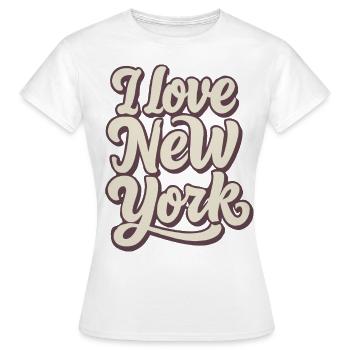 J’aime New York, la Grosse Pomme, les États-Unis, l’Amérique - T-shirt Femme - blanc - Devant - AI Model Female 172 dark (172cm)