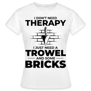 Maçon Thérapie Truelles et Briques Briqueterie Maçon - T-shirt Femme - blanc - Devant - AI Model Female 172 dark (172cm)