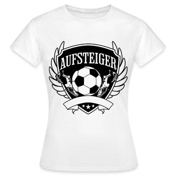Aufsteiger Wappen Fußball - Frauen T-Shirt - Weiß - Vorne - AI Model Female 172 dark (172cm)
