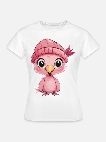 Flamingo Süß Niedlich Baby Kinder Tier Cartoon - Frauen T-Shirt - Weiß