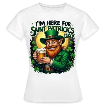 Saint-Patrick Bière Leprechaun Kobold Bier - T-shirt Femme - blanc - Devant - AI Model Female 172 dark (172cm)