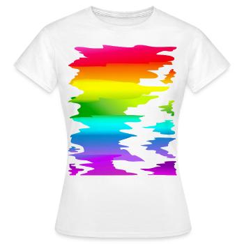 bunter Regenbogen Farbverlauf - Frauen T-Shirt - Weiß - Vorne - AI Model Female 172 dark (172cm)