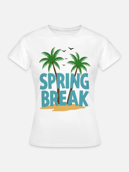 Spring Break Palmen Strand - Frauen T-Shirt - Weiß