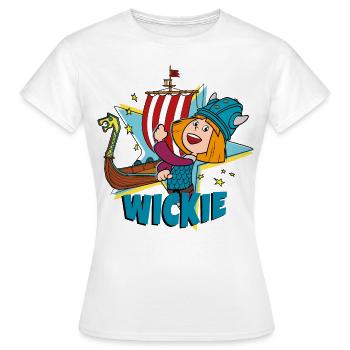 Wickie Und Die Starken Männer Wikingerschiff - Frauen T-Shirt - Weiß - Vorne - AI Model Female 172 dark (172cm)
