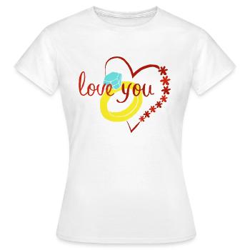Demande en mariage Amour Relation Mariage Fiançailles - T-shirt Femme - blanc - Devant - AI Model Female 172 dark (172cm)