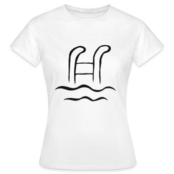 Piscine nager nager nager cadeau - T-shirt Femme - blanc - Devant - AI Model Female 172 dark (172cm)