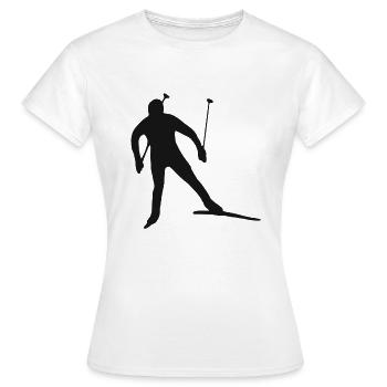 Skieur ski ski sport d'hiver sport d'hiver - T-shirt Femme - blanc - Devant - AI Model Female 172 dark (172cm)