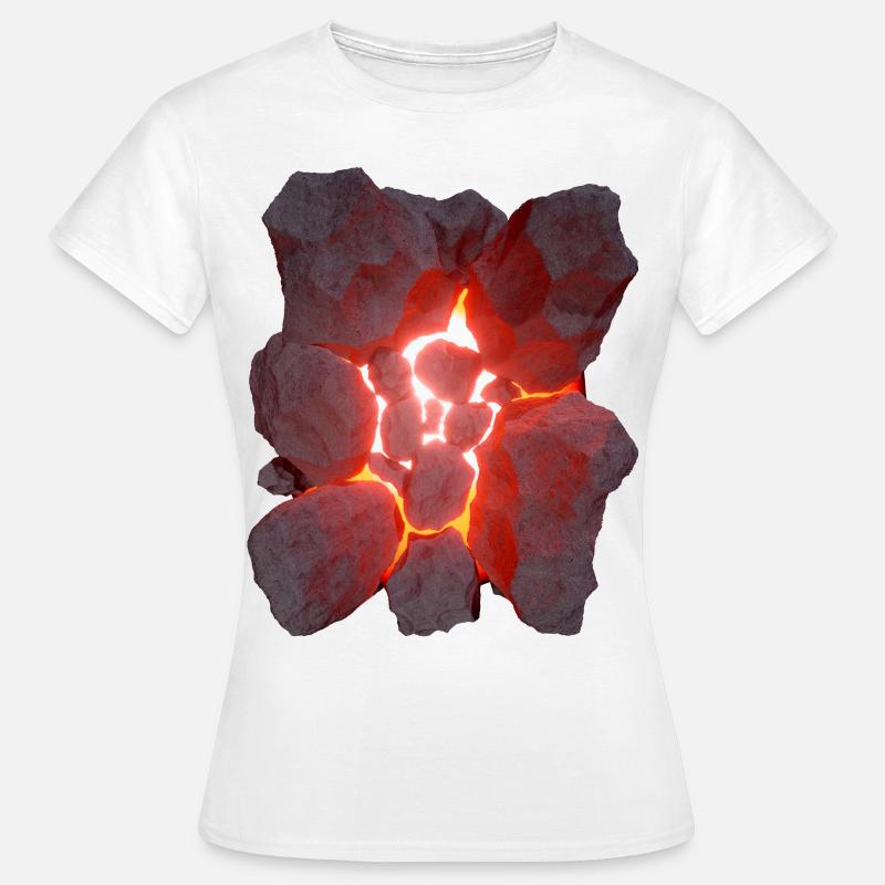 Volcano 3D effect Glowing lava - Women's T-Shirt - white