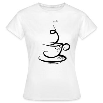 Café café café cadeau café - T-shirt Femme - blanc - Devant - AI Model Female 172 dark (172cm)