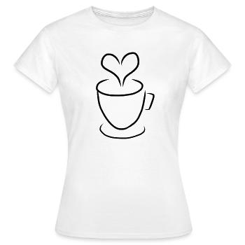 Café café café cadeau café - T-shirt Femme - blanc - Devant - AI Model Female 172 dark (172cm)