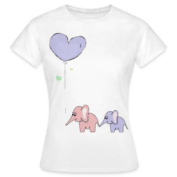 Elefanten mit Ballon - Frauen T-Shirt - Weiß - Vorne - AI Model Female 172 dark (172cm)