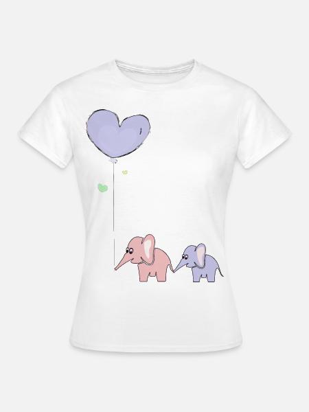Elefanten mit Ballon - Frauen T-Shirt - Weiß