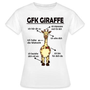 Gewaltfreie Kommunikation Giraffe Herz - Frauen T-Shirt - Weiß - Vorne - AI Model Female 172 dark (172cm)