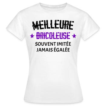 Femme Humour Bricolage fille meilleure bricoleuse - T-shirt Femme - blanc - Devant - AI Model Female 172 dark (172cm)